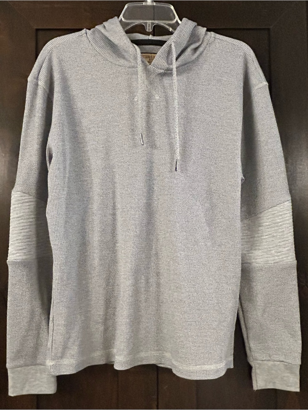 Hudson & Barrow NYC Gray Waffle Knit Hoodie Sz L